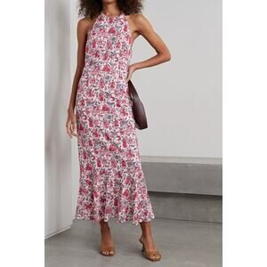 Rhode Florence Toile Printed Crepe Halter Neck Midi Dress NWOT Size 6